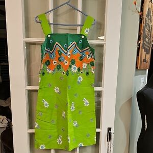 Vintage Carol Brent Green Floral Dress